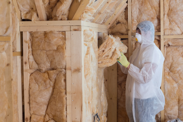 Panneaux souples de fibre de bois isolation d'un mur.