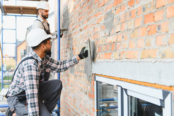 Illustration de travaux de rénovation, aide ravalement façade sans isolation extérieur.